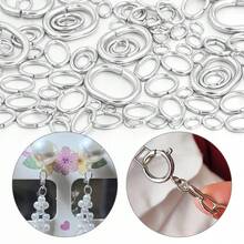 100pcs/Pack Stainless Steel Single Loop Oval Rings, Closed Loop Rings For Necklace Jewelry Making, Minimalist Fashion Hypoallergenic Findings For DIY - Egg-shaped Ring - View 5