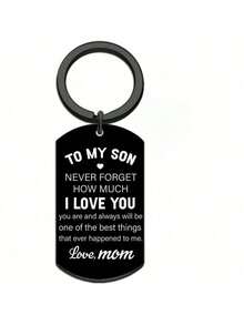 1 pezzo Portachiavi "Ti Amo", regalo per il figlio dalla mamma, ciondolo inciso ispirazionale, regalo per il ritorno a scuola, compleanno, laurea, Natale, anniversario, accessori per auto, charm per borse, decorazione per zaini, stile gotico carino Y2K - Multicolore - Visualizzare 10