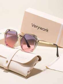 Verywork 1pc Geometric Frame Classy Aesthetic Delicate Superior Quality Fashion Eyeglasses Street Snap Accessories For Women Glasses Shades Basics Appointment Outfits Suitable For All Face Shapes - Multicolor - View 1