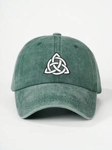 1顶绣有三角结Logo的水洗棒球帽，可调节，适合春秋季旅行，时尚百搭的防晒帽，Y2K风格帽子 - 棒球帽 - 查看 4