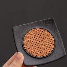 Handmade Bamboo Woven Heat Insulation Cup Mat, Tea Cup Coaster, High-End Tea Ceremony Accessories - Multicolor - View 5