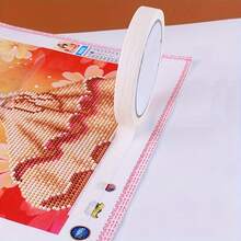 1 pieza Cinta adhesiva de 1,5 cm de ancho para bordes de pintura de diamantes, herramienta DIY, accesorio de bordado de diamantes, cinta de papel de un solo lado - Estilo aleatorio - Ver 2