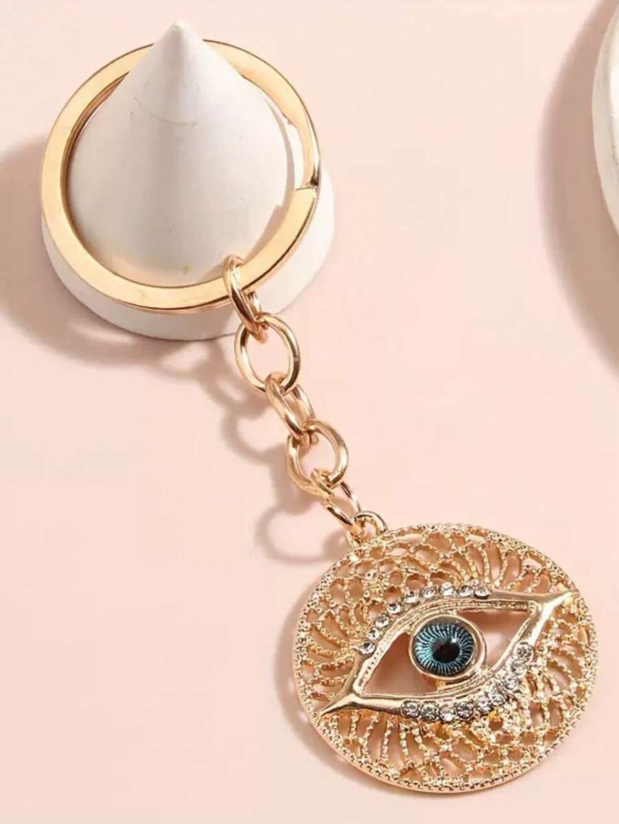 1pc Gothic & Alternative Style Unique Eyeball Keychain - Creepy Halloween Gift, Suitable As Gift For Car, Teacher, Friends, Sisters - Multicolor - View 1