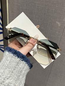 1副男士时尚眼镜，新款高品质金属无框个性化百搭商务通勤户外驾驶时尚眼镜 - 彩色 - 查看 13