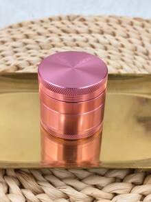 1pc Rose Pink Portable Metal Grinder, 4 Layers, Cute Design - Pink - View 8