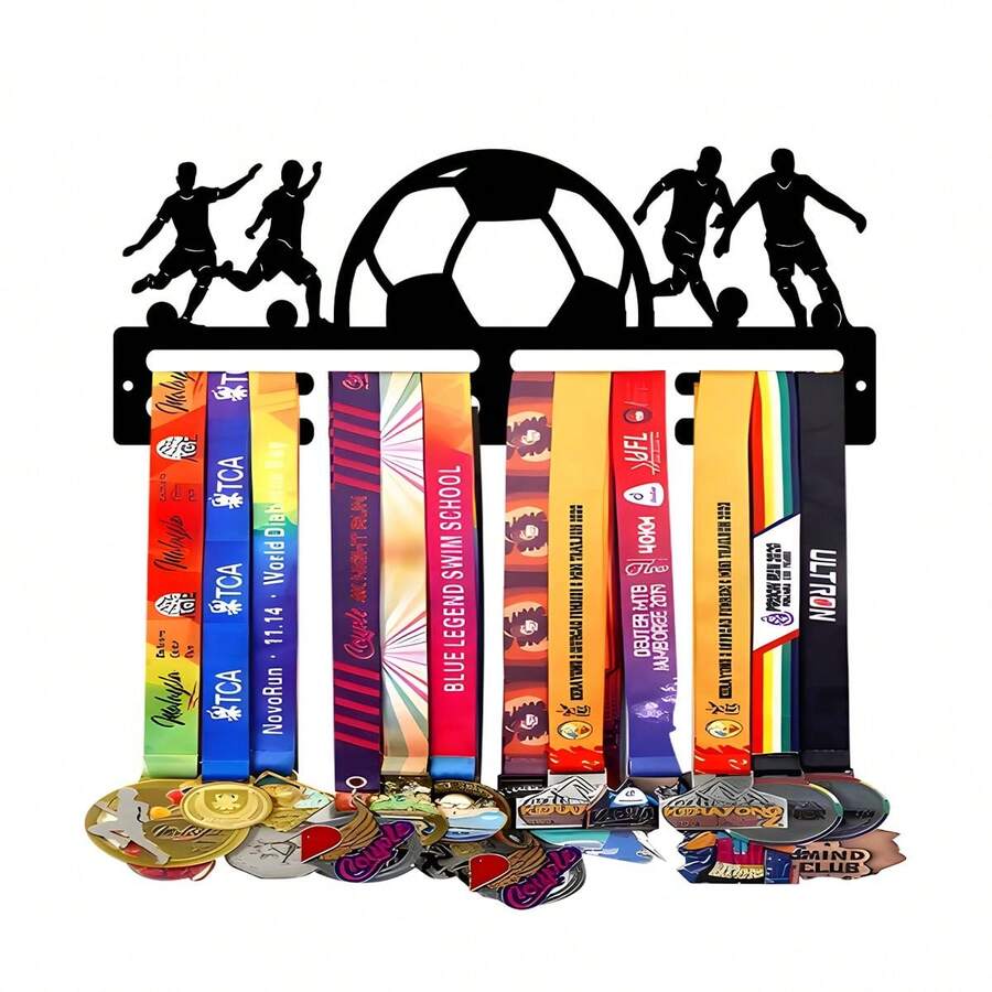 1pc Metal Medal Display Rack, Wall Decor Storage Holder For Sports Awards, Suitable For Sports Enthusiasts And Athletes, Can Be Displayed Indoors And Outdoors, Perfect Gift For Sports Fans And Champions - Black - View 1