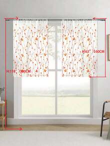 1 tấm rèm voan thêu họa tiết hoa, có khe luồn thanh treo, chống tia UV, thoáng khí, chất liệu polyester, không có lớp lót, thích hợp cho phòng khách, phòng ngủ, phòng ăn. - Màu Cam cháy - Xem 13