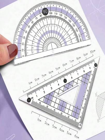 1 pieza Juego de regla geométrica y compás 8 en 1, kit de herramientas de dibujo profesional para estudiantes, incluye compás, transportador, reglas triangulares, regla recta, herramientas de medición y trazado completas, material de alta calidad, escalas claras para una lectura precisa