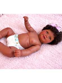 Realistic Reborn Baby Doll Sophia Black 50cm Mundo Kids - Baby Pink - View 6