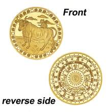 2026新款十二生肖星座金属纪念币，动漫卡通礼品收藏品，欧美塔罗幸运符，生日礼物，复活节礼物，完美礼物，收藏纪念品 - 彩色 - 查看 20