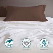 Ecommerc3 Pillowcase Pack Of 2, Cotton, 45x100 Cm, Flap Closure, Wide Variety Of Colors - 棕色的 - 查看 3