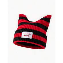 1pc Women's Fashion Car Patch Ear Knitted Hat, Suitable For Autumn/Winter Daily Wear - A - Xem 9