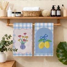 Bộ 2 khăn lau bếp họa tiết hoa lá và chanh kẻ caro xanh lá cây, kích thước 40*60cm, mềm mại, thấm hút tốt, phong cách trang trí nhà nông thôn, quà tặng tân gia, phù hợp cho nhà bếp và phòng tắm, tuyệt vời cho các bà nội trợ và những buổi họp mặt gia đình, giá trị cao. - Mầm xanh - Xem 9