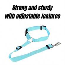 1件可调节宠物汽车安全带，采用二合一尼龙皮革腰带和后排安全带设计 - 彩色 - 查看 6