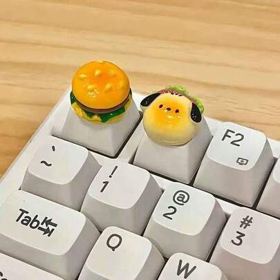 2pcs Unique Raised Key Caps, DIY Nail Art Keyboard Accessory, Cute Bulldog Typing & Gaming Assist Tool