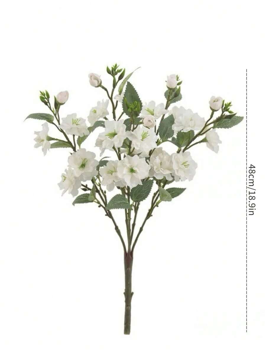 Demi-bouquet de roses artificielles, fleurs réalistes de 88 cm, flexibles et non décolorées - convient pour la décoration de mariage, la décoration de la Saint-Valentin, la décoration d'anniversaire, la décoration d'anniversaire, la décoration de la maison, la décoration de table, la décoration de chambre et de salle de bain, la décoration de bureau, les décorations de pièce, la décoration d'automne, la décoration florale d'automne, la décoration de plantes en pot, les cadeaux de remise des diplômes - Blanc - Voir 1
