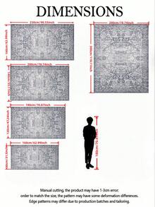 1pc Vintage Style Large Area Rug, New Faux Wool Washable Bottom Indoor Carpet, Living Room Rug, Sofa Rug, Bedroom Rug, Bedside Anti-Slip Mat, Room Floor Mat, Dining Kitchen Rug, Office Chair Pad, Entryway Doormat, Outdoor Picnic Blanket, Camping Mat - Multicolor-1 - View 3