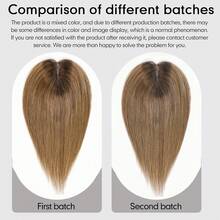 10 Inch Women's Real Human Hair Topper Hairpiece Without Bangs, T4/27 Brown Color Hair Topper, Lace Base Upgrade - S4/4/27 - View 7