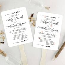 1/10/30pcs Customized Wedding Paper Fans, Personalized Printed Ceremony Fans With Wooden Sticks (Ribbon Not Included), Minimalist Boho Style, White/Black Fans - Multicolor - View 35