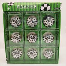 新奇足球造型橡皮擦，可拆卸足球橡皮擦，学生文具礼品和奖品 - 彩色 - 查看 3