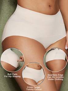 Women's Seamless Tummy Control Butt Lifting Shapewear Panties - Apricot - View 2