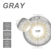 Eyeshare 1 Pair Natural Look Gray Eye Lenses Contact Lens Brown Contacts Blue Lenses Green Eye Lens Purple Lenses - Grey - View 5