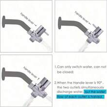 1pc 4-Way Shower Diverter Valve, Quick Open 1 Inlet 2 Outlet Shower Head Faucet Splitter Accessory - Accessories - View 7
