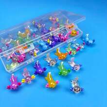 Glow-In-The-Dark Mini Axolotl And Marine Animal Resin Sculptures! Resin Decor Absorbs Sunlight And Glows At Night. Perfect For Desk Decor, Potted Plant Decoration, DIY Crafts, Jewelry Making And Collectible Gifts, Perfect Adult Mini Animal Decor, Random Color Shipment. - Multicolor - View 9
