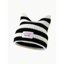 1pc Women's Fashion Car Patch Ear Knitted Hat, Suitable For Autumn/Winter Daily Wear - A - Xem 13