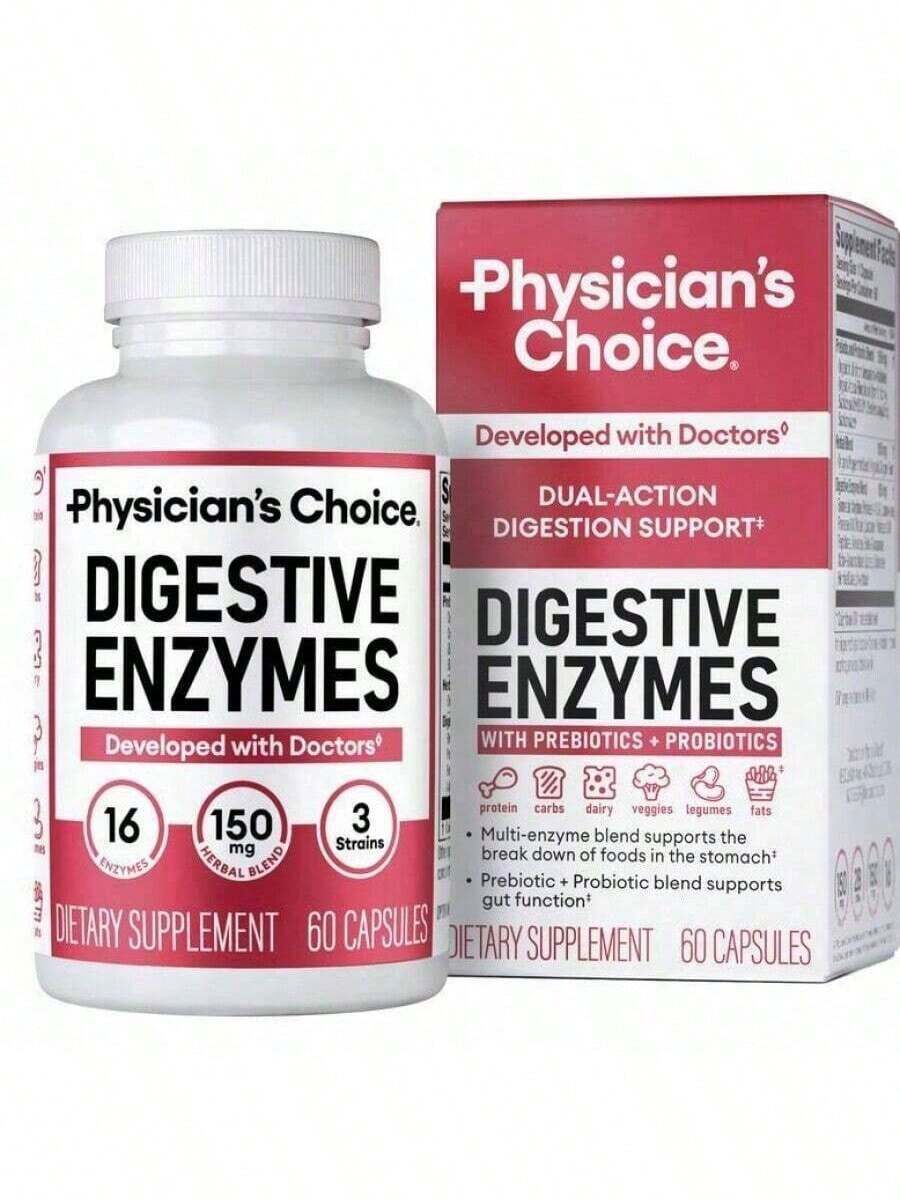Physician's Choice Digestive Enzymes, Digestive & Gut Health, Bloating & Meal Time Discomfort, Men And Women, 30 Count - 1 - 查看 1