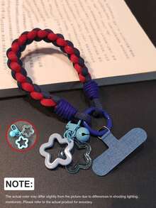4-Strand Braided Star Pattern Lanyard, Creative Short Wrist Phone Strap, Sturdy Anti-Lost Phone Charm - Multicolor - View 3