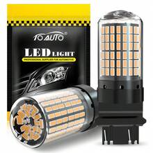 TOAUTO 2 bóng đèn LED ô tô 20W 3000LM Canbus 144SMD BA15S BAU15S BAY15D 3156 3157 7440 7443 dùng cho đèn xi nhan trước sau, đèn phanh, điện áp 12V, màu trắng, đỏ, vàng. - A - Xem 20