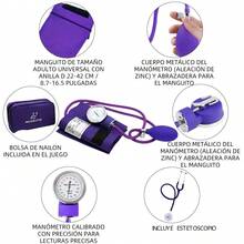 Monitor de presión arterial con estilo de brazo manual con estetoscopio, portátil para uso en el hogar - ALPES-GRIS - Ver 10