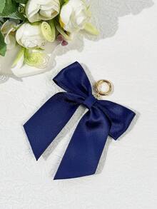1pc Women's Solid Color Casual Sweet Bow Decor Accessory, Round Ring Open Key Chain, Bag Charm, Suitable For Matching Outfits, Decorating Bags, Applicable For Any Occasion - Multicolor - View 6