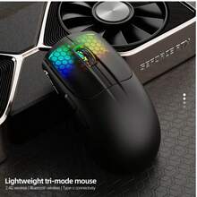 X5RGB 三模式无线鼠标，轻巧电竞游戏蓝牙/无线/有线鼠标 - 查看 11