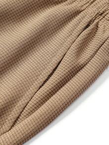 Men's Loose Drawstring Knee-Length Shorts, Summer - Khaki - View 6