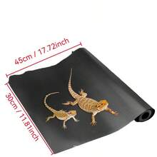 1pc Reptile Tank Flooring Mat With Anti-Slip Dots, Moisture Barrier For Terrarium Substrate, Ideal For Turtle And Jumping Spider Supplies - Black - View 11