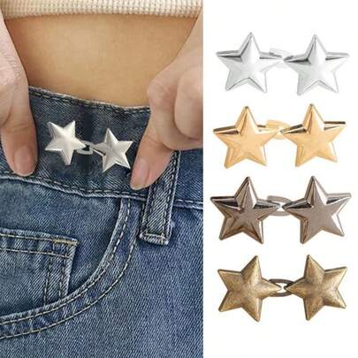 Cinturón de cintura desmontable con forma de estrella sin costura, accesorio de moda minimalista y práctico, fácil de instalar con broche, reductor de cintura adecuado para vaqueros, faldas y vestidos formales - Moldeador de cintura - Ajuste de cintura sin costuras - Mejora fácilmente el tamaño de la cintura