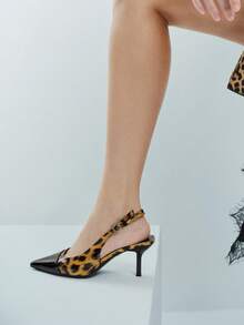 Women's Black High Heel Pumps, Pointed Toe Slip-On Party Wedding Dress Shoes, 7cm Stiletto Heels With Ankle Strap - Black - View 2