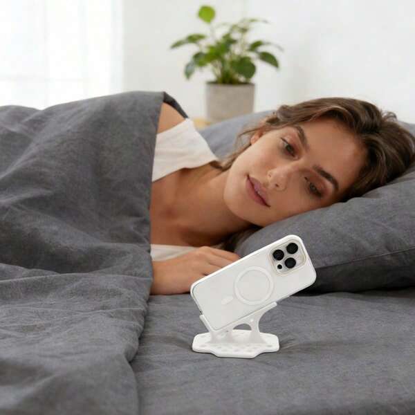 1个坚固手机支架 | 慵懒侧躺式设计 - 特别适合床边和沙发使用 - 舒适的手机支架 - 理想的休闲礼物 - 符合人体工程学设计，塑料材质