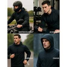 Waterproof Windbreaker Jacket, Great For Cold Weather And Everyday Wear. - Black - View 3