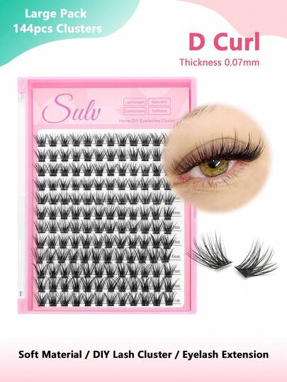 Bộ 144 sợi mi giả Sulv, độ dài 8-20mm, nhiều lựa chọn, tự làm mi nối, mi giả tại nhà.