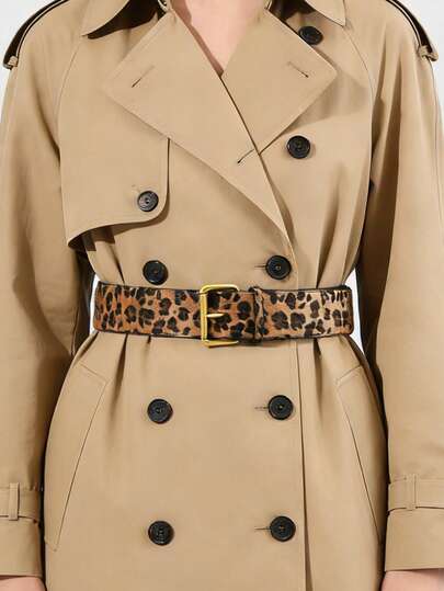 天鹅绒豹纹宽腰带，用途广泛