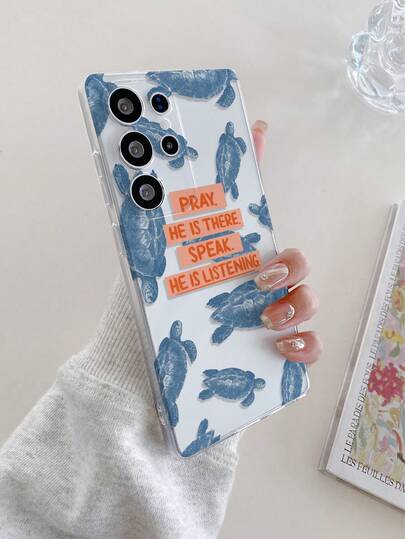 1pc Sea Turtle Pattern Android Phone Case, Precise Cutout Lens Protection Suitable For Samsung Galaxy S25 Ultra/Galaxy S24 Ultra/S24/S23 Ultra/A56 5G/A55 5G/A52s 5G/A26 5G, Nothing, Pixel, INFINIX, Xiaomi Redmi Protective Cover