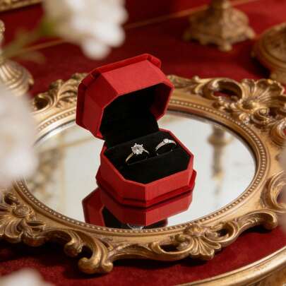 1 件几何设计戒指收纳盒，收纳盒旅行防晒旅行酷