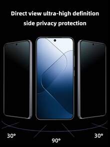 2pcs Privacy Tempered Glass Screen Protector, Compatible With Xiaomi/, Anti-Peeping, High Hardness, Anti-Drop, Anti-Fingerprint, Easy Installation, Compatible With Phone Case - Black - View 2