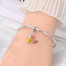 A Silver Plated Guitar, Beer, Camera, Princess Dress Pendant Suitable For 3mm Original Bracelet, Necklace, DIY Bead, Women's Daily Gift, Birthday Party, Holiday Gift - Multicolor - View 4