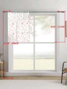 1 tấm rèm voan thêu, họa tiết hoa, thiết kế có khe luồn thanh treo, chống tia UV, thoáng khí, trong suốt, chất liệu polyester, không có lớp lót, thích hợp cho phòng khách, phòng ngủ, phòng ăn. - Hồng - Xem 41