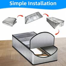 Attic Door Insulation Cover, 25" X 54" X 11", Stairs Zipper Door For Attic Ladder Pull Down System, Attic Tent Weatherproofing Shield For Summer Heat, Winter Cold, Moisture And Dust - 54*25*11inch - View 4