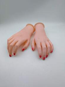 Resin Soft Silicone Fake Hand Model, Bendable Fingers For Nail Art Practice, Bracelet, Watch And Ring Display, Suitable For Livestream And Window Display - A - View 7